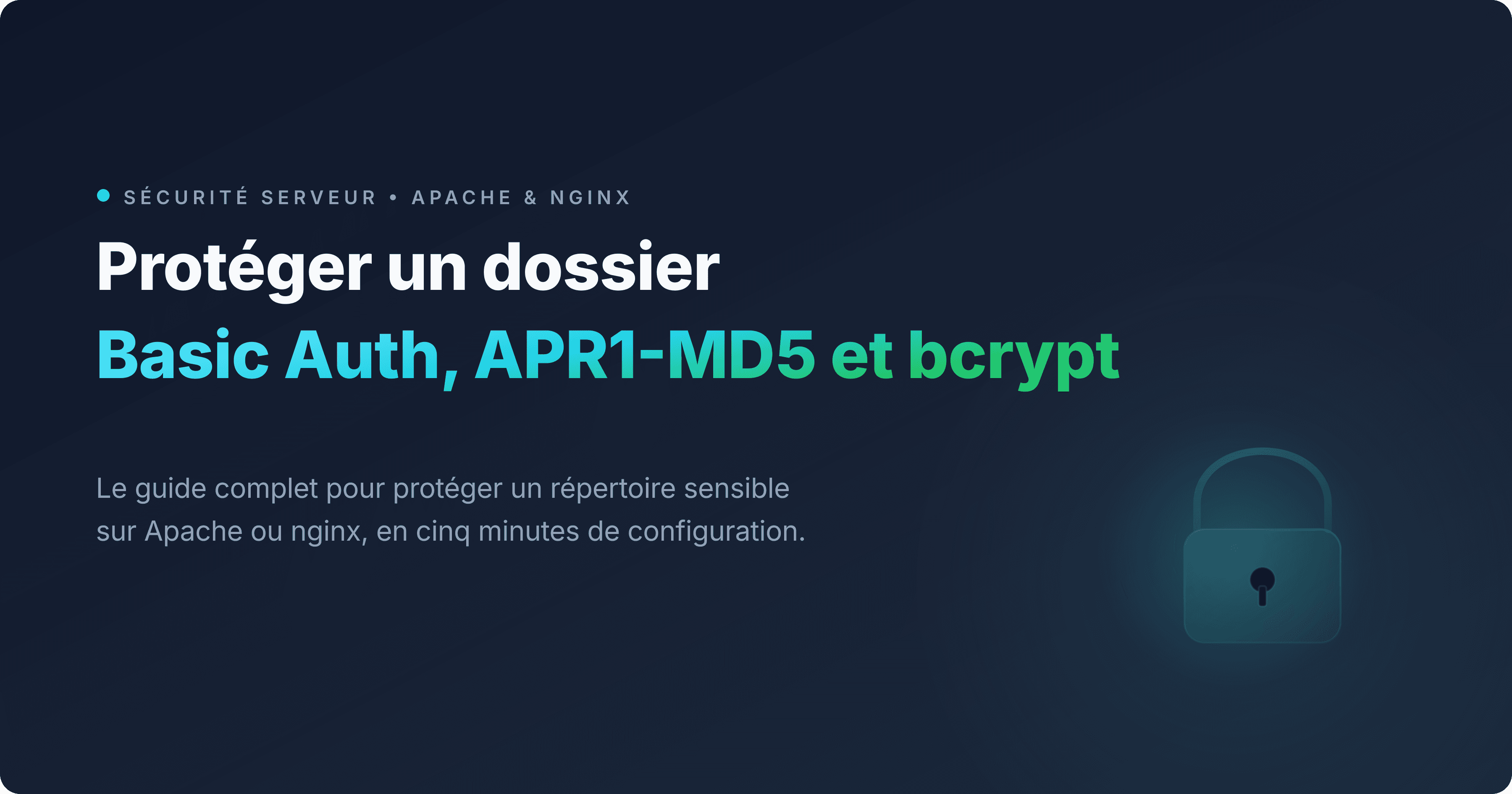 Schéma du dialogue HTTP Basic Auth entre un navigateur et un serveur Apache ou nginx protégé par mot de passe